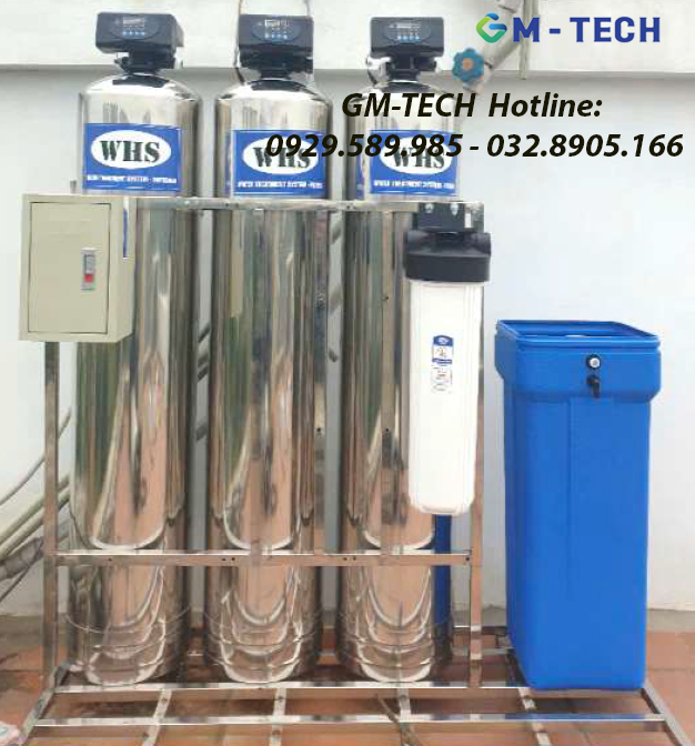 Lọc tổng 4 cấp cột inox 304, làm mềm nước