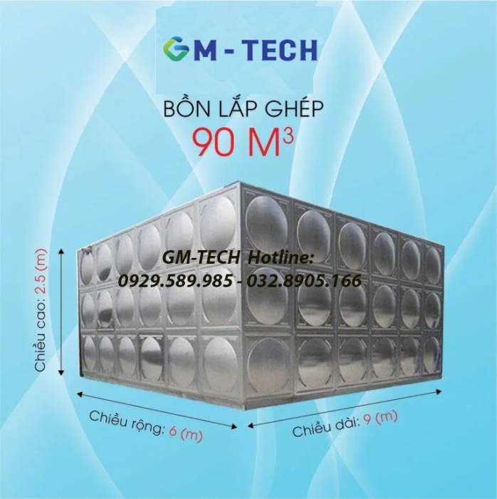 Bể inox lắp ghép 90 m3