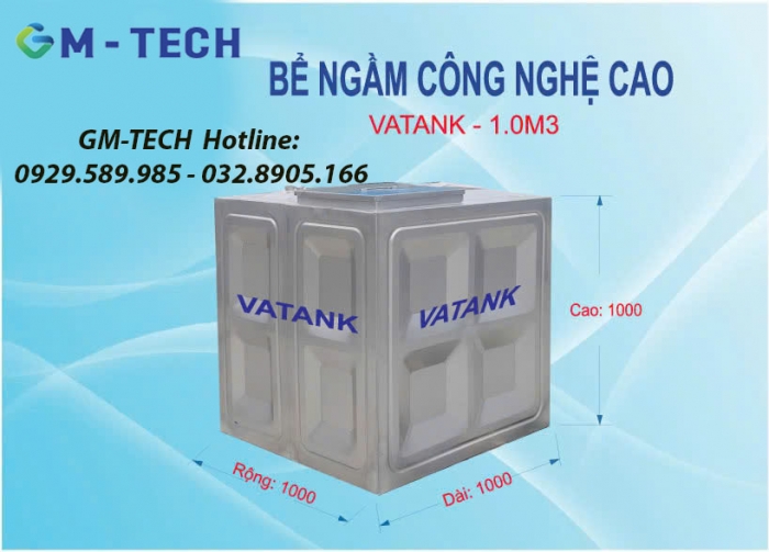 Bể ngầm inox lắp ghép 1000L